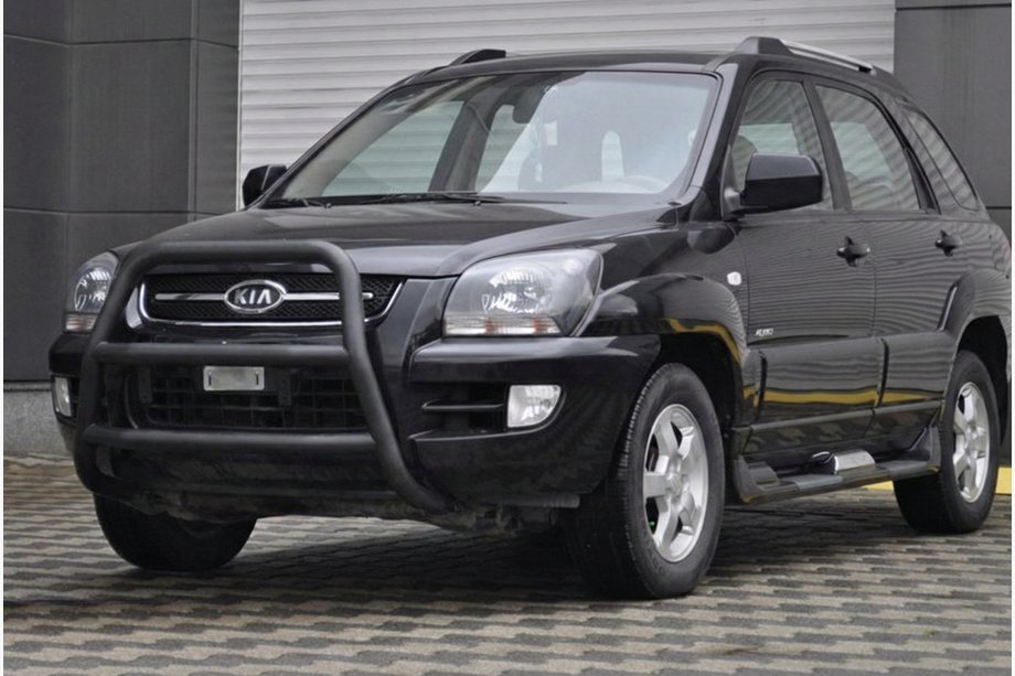 Kia Sportage 2004-2010 Frontbügel WT018 Schwarz (Edelstahl) Image