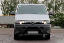 Volkswagen T5 2010-2015 Frontbügel WT007ST Schwarz (Edelstahl) Foto 3