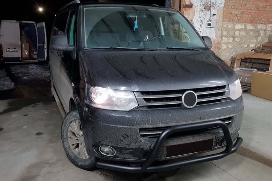Volkswagen T5 2010-2015 Frontbügel WT006ST Schwarz (Edelstahl) Image