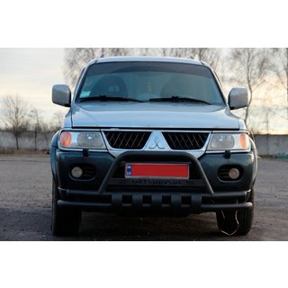 Frontschutzbügel ST015WT Schwarz (Edelstahl) Mitsubishi Pajero Sport 1996-2007 Foto 2