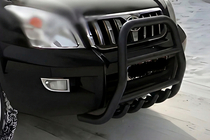Toyota Land Cruiser Prado 120 2002-2009 Hoher Frontbügel Black (Edelstahl) Foto 1