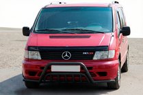 Mercedes Vito W638 1996-2003 Frontbügel mit Hörnern WT002 Plus Schwarz (Edelstahl) Foto 1