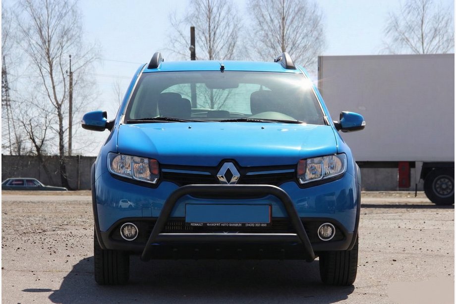 Renault Sandero 2013-2022 Frontbügel WT006 Schwarz (Edelstahl) Image