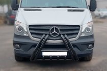 Mercedes Sprinter W906 2006–2018 Frontbügel F1-01 Schwarz (2013-2018, Edelstahl) Foto 2
