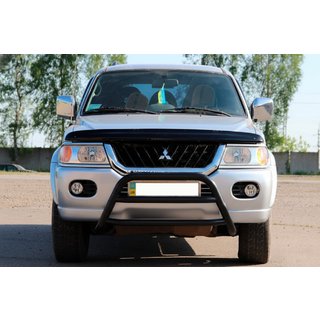 Frontbügel WT022 Schwarz (Edelstahl) Mitsubishi Pajero Sport 1996-2007 Foto 1