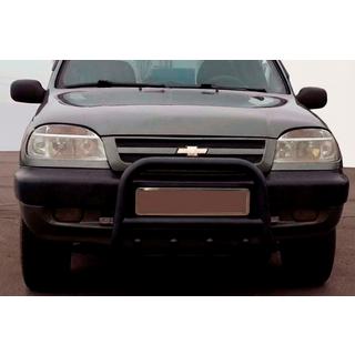 Frontbügel QT006 Schwarz (Edelstahl) Chevrolet Niva 1998-2020