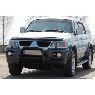 Frontbügel QT006 Schwarz (Edelstahl) Mitsubishi Pajero Sport 1996-2007 Foto 3