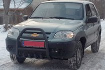 Chevrolet Niva 1998-2020 Frontbügel QT007 Schwarz (Edelstahl) Foto 1