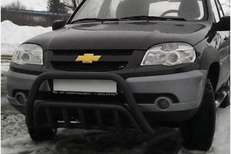 Chevrolet Niva 1998-2020 Frontbügel WT002 Schwarz (Edelstahl) Image