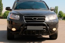 Hyundai Santa Fe 2 2006-2012 Frontbügel WT002 Schwarz (Edelstahl) Foto 2