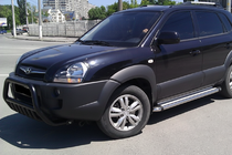 Hyundai Tucson JM 2004- Frontbügel WT002 Schwarz (Edelstahl) Foto 2