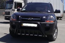 Hyundai Tucson JM 2004- Frontbügel WT002 Schwarz (Edelstahl) Foto 3
