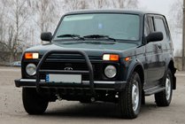 Lada Niva und Urban 1977- Frontbügel QT007 Schwarz (Edelstahl) Foto 2