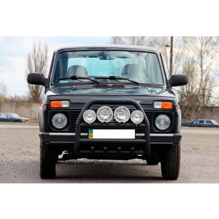 Frontbügel QT007 Schwarz (Edelstahl) Lada Niva та Urban 1977- Foto 1