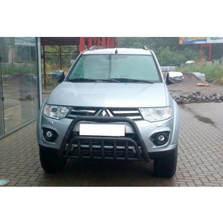 Frontschutzbügel WT002 Schwarz (Edelstahl) Mitsubishi Pajero Sport 2008-2015 Foto 1