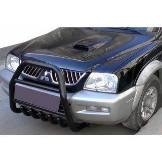 Frontbügel QT007 Schwarz (Edelstahl) Mitsubishi L200 1996-2006