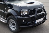 Suzuki Jimny 1998-2018 Frontbügel QT007-Exclusive Black (mit Schriftzug, Edelstahl) Foto 4