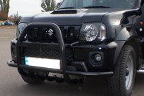Suzuki Jimny 1998-2018 Frontbügel QT007-Exclusive Black (mit Schriftzug, Edelstahl) Foto 6