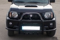 Suzuki Jimny 1998-2018 Frontbügel QT007-Exclusive Black (mit Schriftzug, Edelstahl) Foto 3