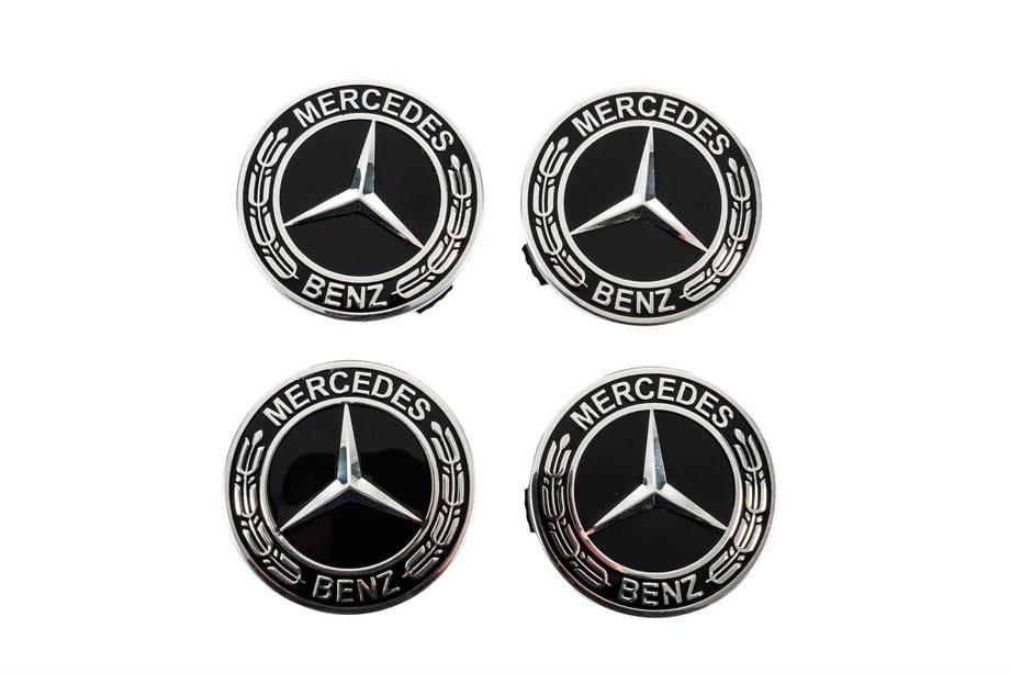 Mercedes-Benz Felgendeckel 71/75 mm ohne Ring (4 Stk, schwarz V5) Foto 1