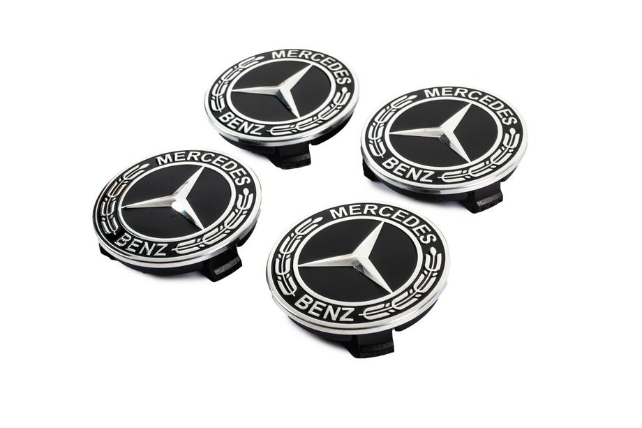 Mercedes-Benz Felgendeckel 71/75 mm ohne Ring (4 Stk, schwarz V5) Foto 2