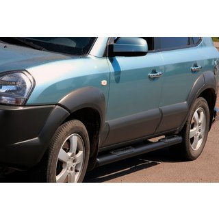 Seitenschutzrohre BB002 Schwarz (2 Stk., Edelstahl) Hyundai Tucson JM 2004- Foto 1
