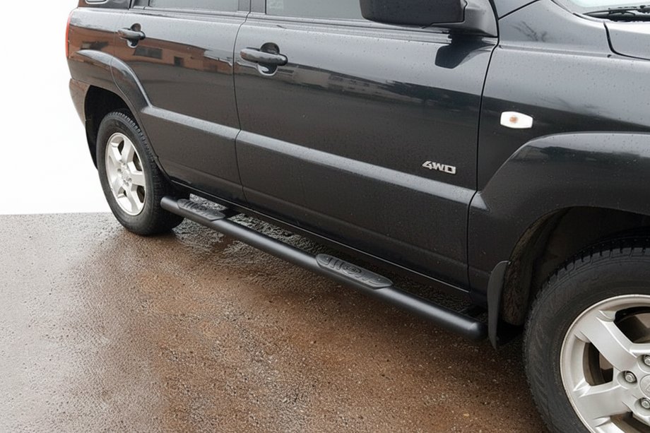 Kia Sportage 2004-2010 Seitenschutzrohre Black (2 Stk., Edelstahl) Image