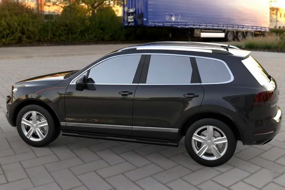 Volkswagen Touareg 2010-2018 Seitenschutzrohre Black (2 Stk, Edelstahl) Image