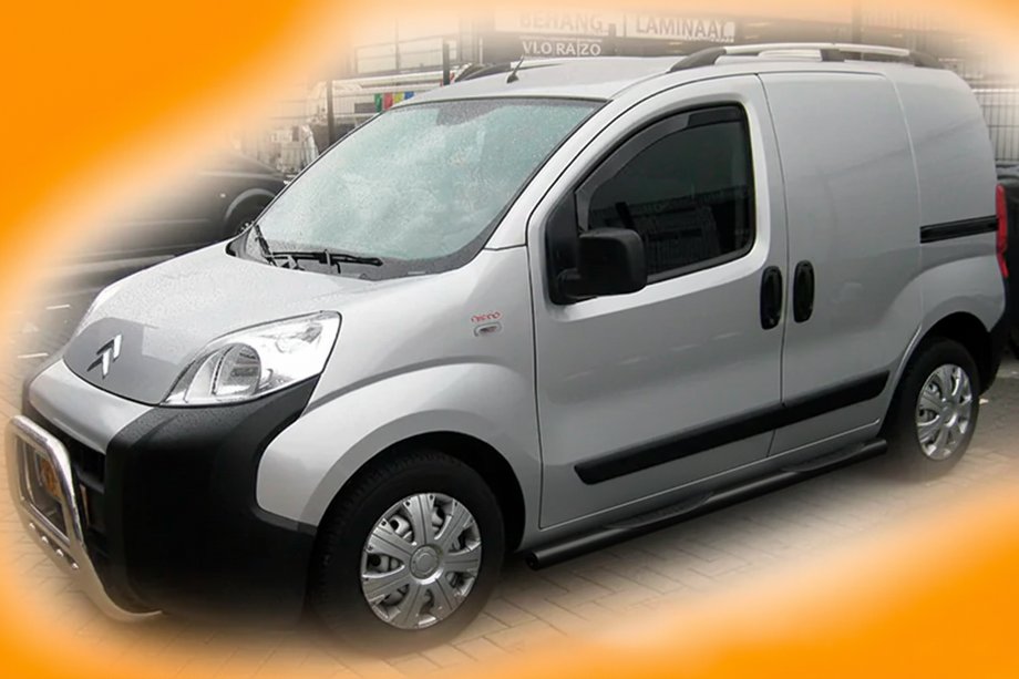 Peugeot Bipper 2008-2017 Seitliche Trittrohre Black (2 Stk., Edelstahl) Image