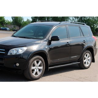 Seitliche Trittrohre für Standardbasis Schwarz (2 Stk, Edelstahl) Toyota Rav 4 2006-2013 Foto 2