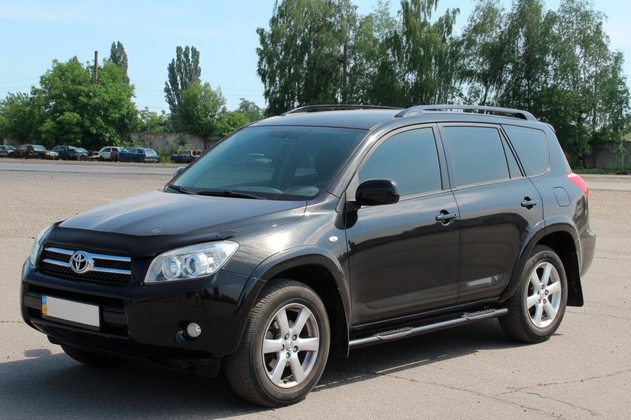Toyota Rav 4 2006-2013 Seitliche Trittrohre für Standardbasis Schwarz (2 Stk, Edelstahl) Foto 3