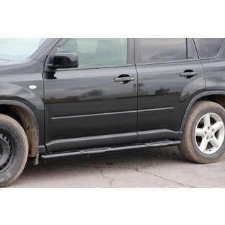 Seitenschutzrohre BB002 Schwarz (2 Stk., Edelstahl) Nissan X-trail T31 2007-2014 Foto 1