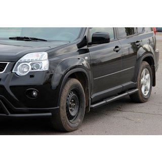 Seitenschutzrohre BB002 Schwarz (2 Stk., Edelstahl) Nissan X-trail T31 2007-2014 Foto 2