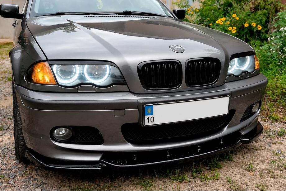 BMW 3 Series E46 1998-2006 Frontlippe DPT V-2 (für M-Sport 2003-2006, Schwarz Glanz) Image