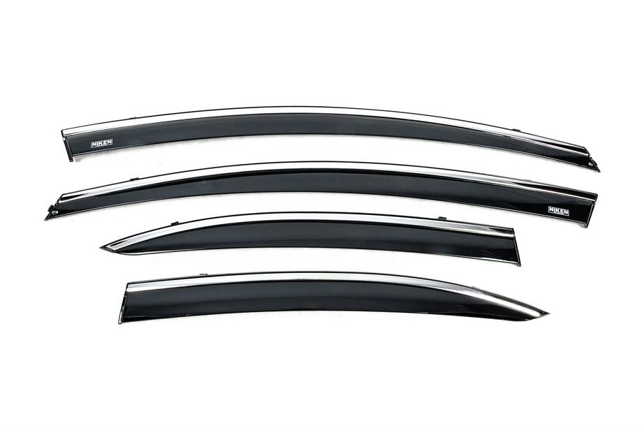 Honda Civic Sedan VIII 2006-2011 Windabweiser mit Chromleiste (4 Stk, Niken) Image