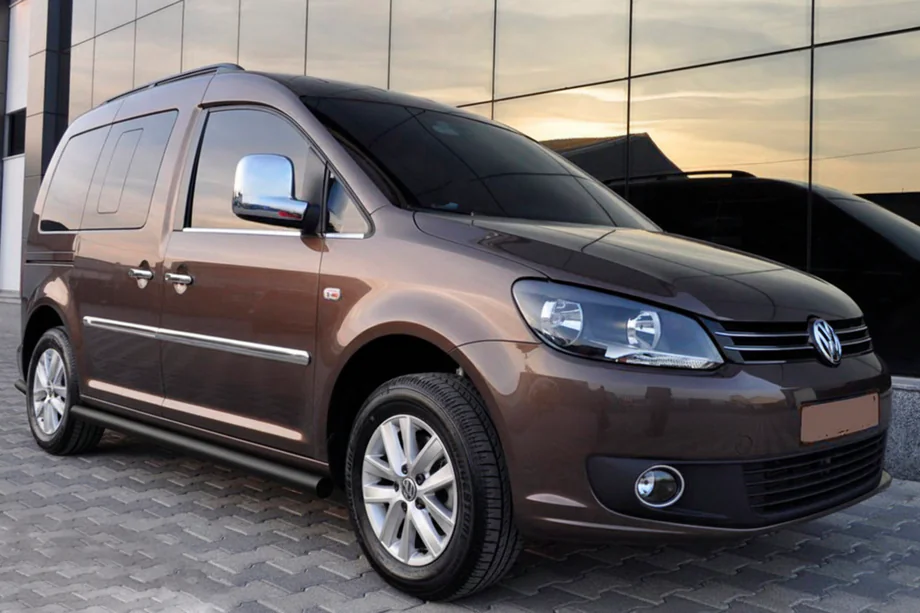 Volkswagen Caddy 2004-2010 Seitenschutzrohre BB001 Schwarz (2 Stk., Edelstahl) Image