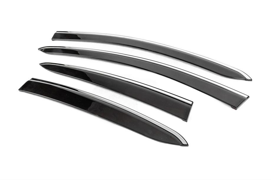 Fiat Linea 2006-2018 Windabweiser mit Chromleisten (4 Stk., Sunplex Chrome) Foto 2