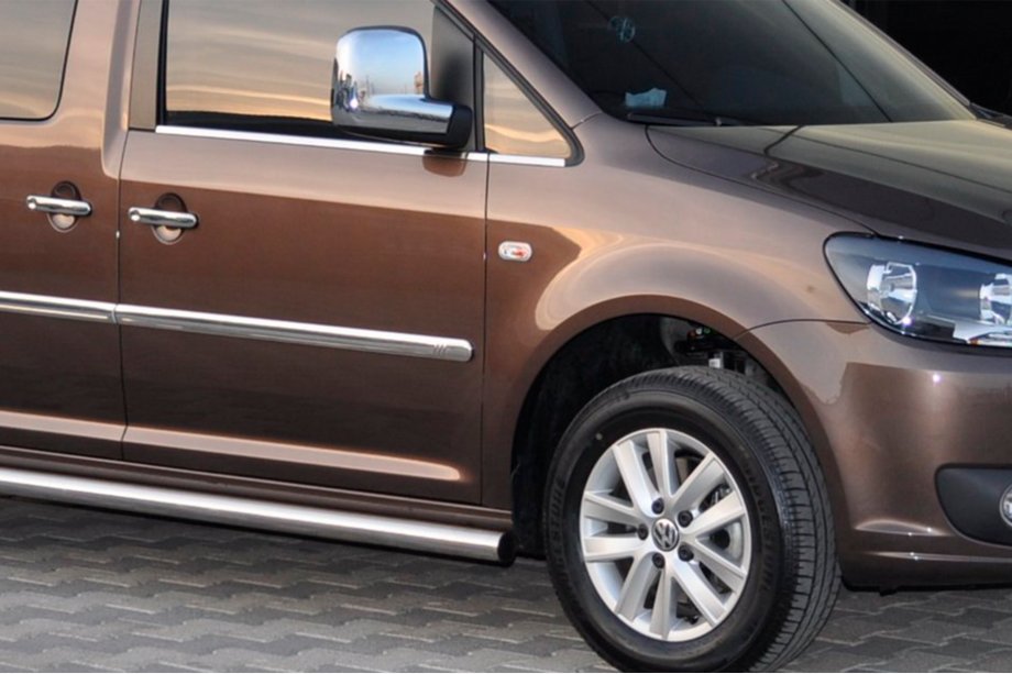Volkswagen Caddy 2020- Seitliche Rohre BB001 (2 Stk., Edelstahl) d60, Maxi Basis Foto 9