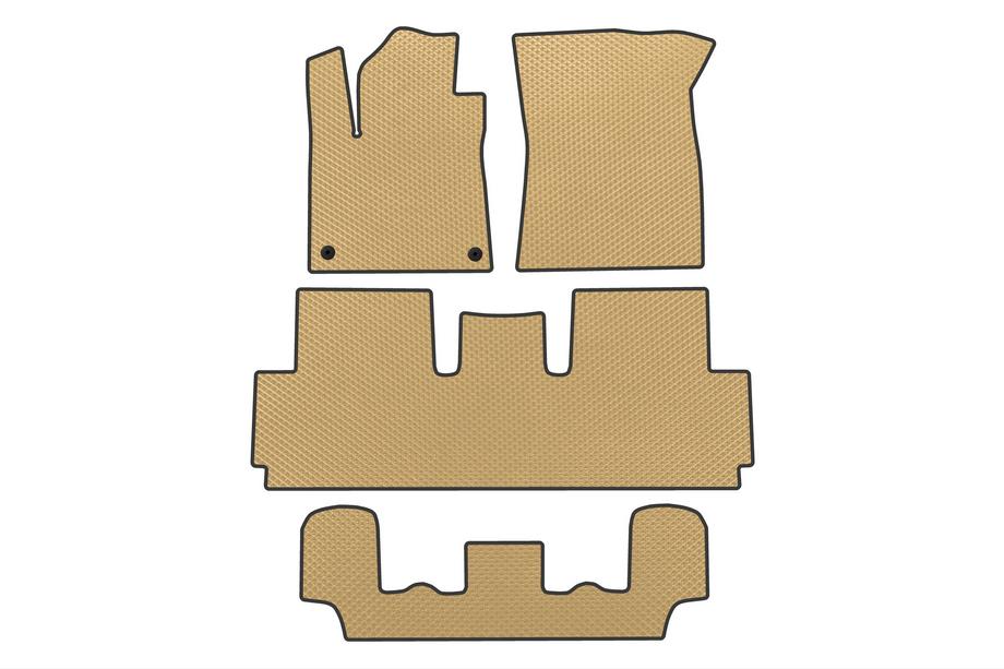 Citroen C-4 Picasso 2013–2022 EVA Fußmatten (Für Grand, 3 Reihen, Beige) Image