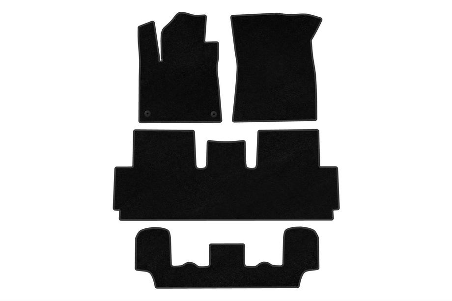 Citroen C-4 Picasso 2013–2022 Textil-Fußmatten Deluxe (Für Grand, 3 Reihen, Schwarz) Image