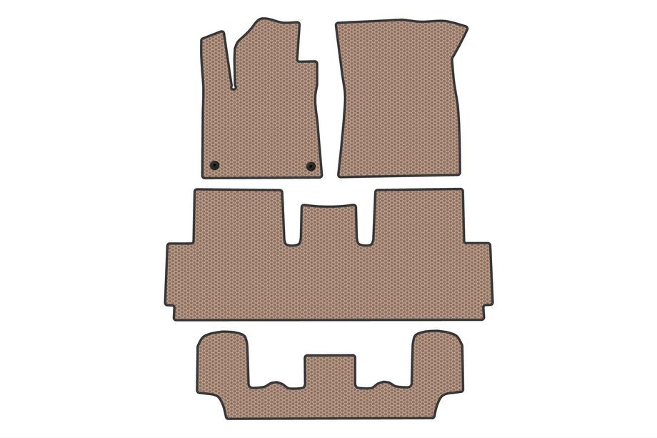 Citroen C-4 Picasso 2013–2022 Gummimatten Carsuit (Für Grand, 3 Reihen, Beige) Image