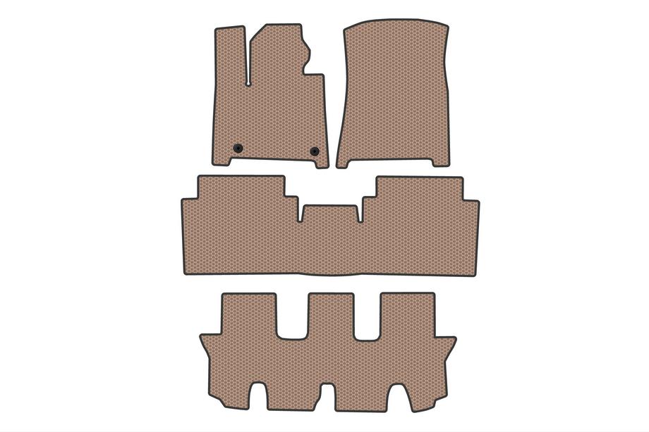 Hyundai Santa Fe 5 2023- Gummimatten Carsuit (3 Reihen, Beige) Image