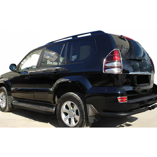 Hintere Eckschutzrohre AK003 Schwarz (2 Stk., Edelstahl) Toyota Land Cruiser Prado 120 2002-2009 Foto 1