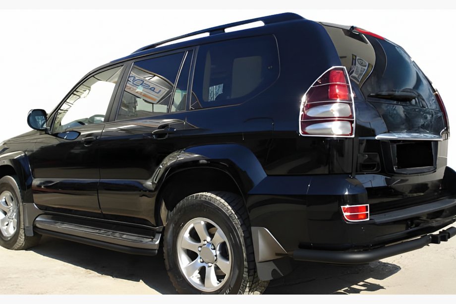 Toyota Land Cruiser Prado 120 2002-2009 Hintere Eckschutzrohre AK003 Schwarz (2 Stk., Edelstahl) Foto 1
