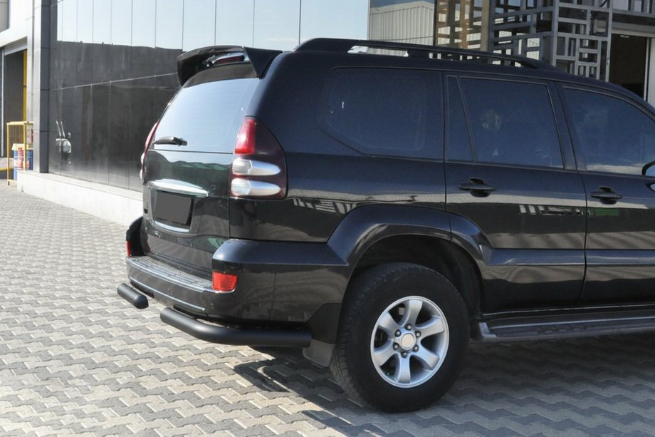 Toyota Land Cruiser Prado 120 2002-2009 Hintere Eckschutzrohre AK003 Schwarz (2 Stk., Edelstahl) Foto 6