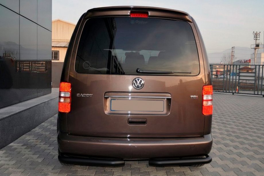 Volkswagen Caddy 2010-2015 Hintere Eckschutzrohre AK003 Schwarz (2 Stk., Edelstahl) Image