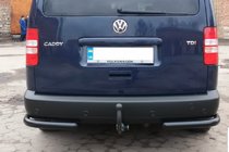 Volkswagen Caddy 2004-2010 Hintere Eckschutzrohre AK003 Schwarz (2 Stk., Edelstahl) Foto 3