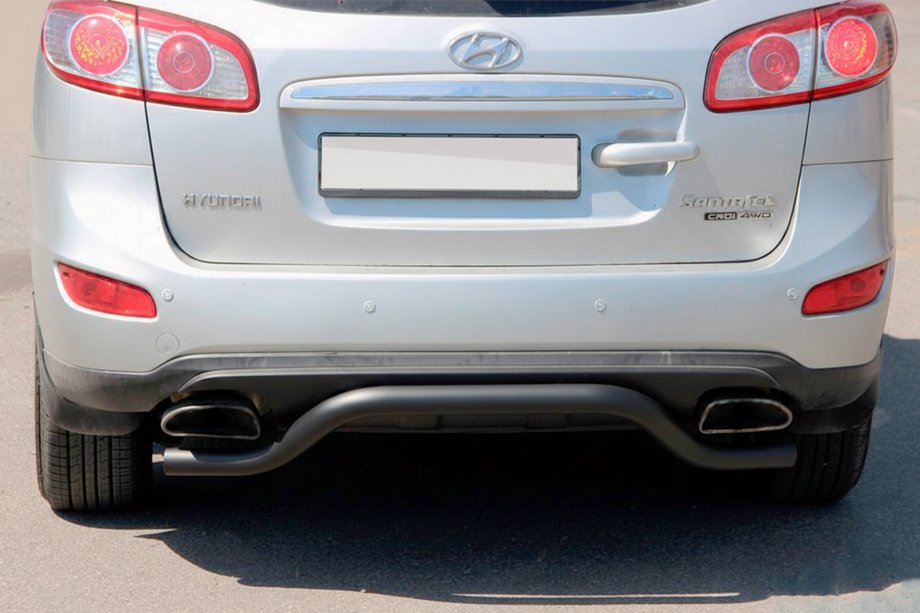Hyundai Santa Fe 2 2006-2012 Heckbügel AK007-2 Schwarz (Edelstahl) Image