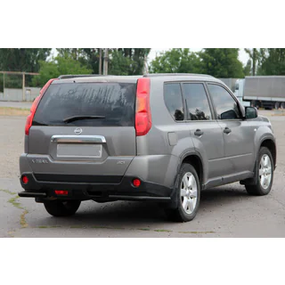Hintere Eckschutzrohre AK003 Schwarz (2 Stk., Edelstahl) Nissan X-trail T31 2007-2014 Foto 1