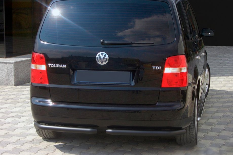 Volkswagen Touran 2003-2010 Hintere Eckschutzrohre AK003 Schwarz (2 Stk., Edelstahl) Image
